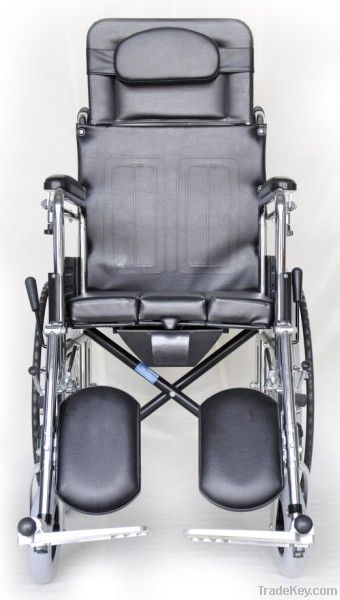 High back half recline steel manual wheelchair