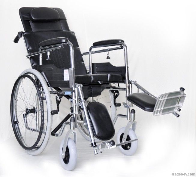High back half recline steel manual wheelchair