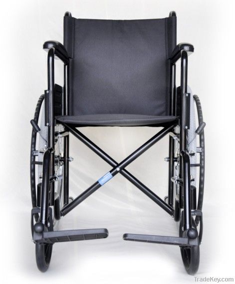 Economy steel manual wheelchair with detachable footrest