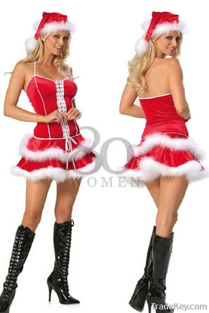 High Quality sexy christmas costume for women red santa dress
