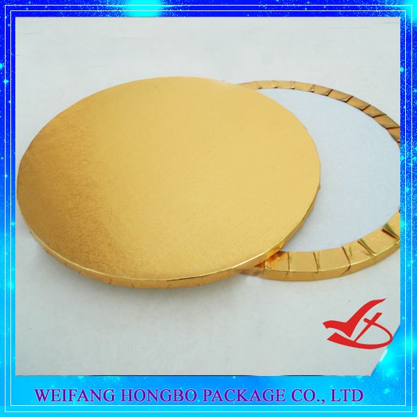 Round Corrugated Cake Boards--Surface with PET Metallized Film