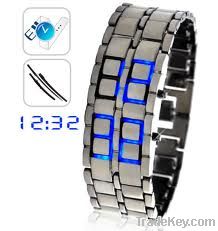 fashion iron samurai led watch