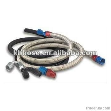SAE J1532 transmission stailess steel wire braided oil cooler hose