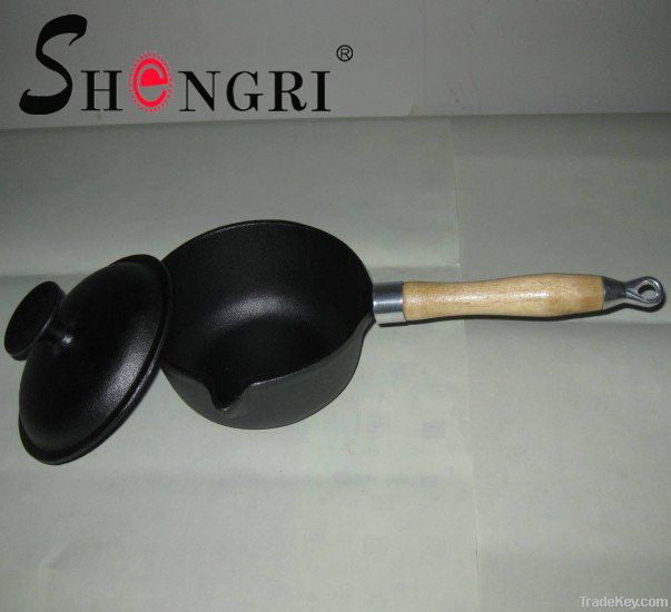 Cast-Iron Sauce Pan/ Milk pan With Wooden Handle