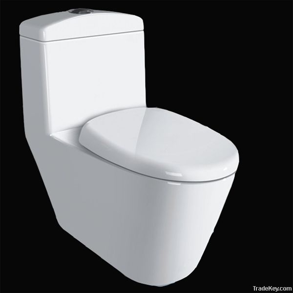Bathroom Ware White One-Piece Ceramic Toilet  HET-6615