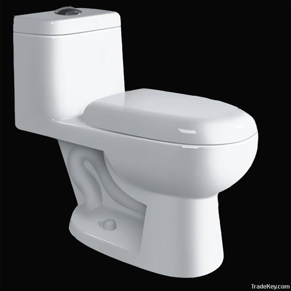 Bathroom Ware White One-Piece Ceramic Toilet  HET-6616