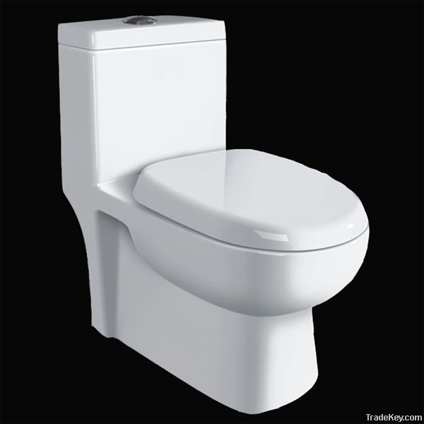 Bathroom Ware White One-Piece Ceramic Toilet  HET-6609