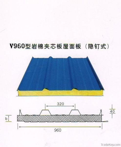 rockwool sanwich steel roof panel