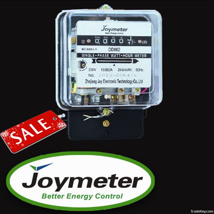 DD862 single phase mechanical transparent energy/electric meter