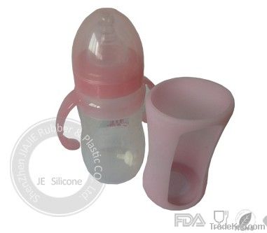 Silicone baby feeding bottle , Silicone glass baby milk bottle sleeve