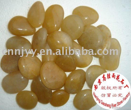 high polished yellow river stones