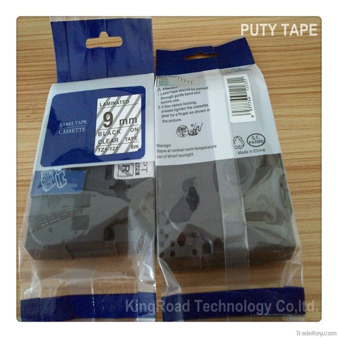 12mm black on clear compatible brother tape TZ-131