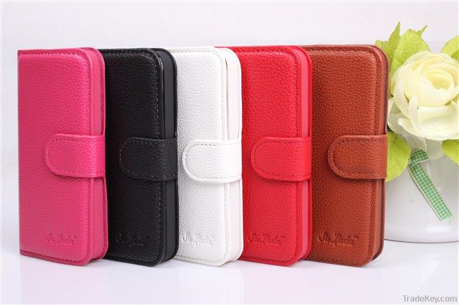 High Quality Fashionable Wallet Design Leather Case Cover for iphone 5