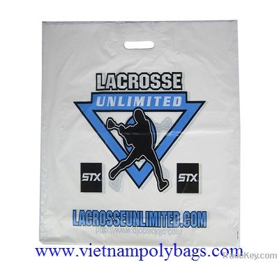 LDPE white Recyclable  patch handle plastic bag