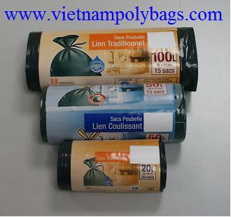 Vietnam plastic bin liner bag on roll