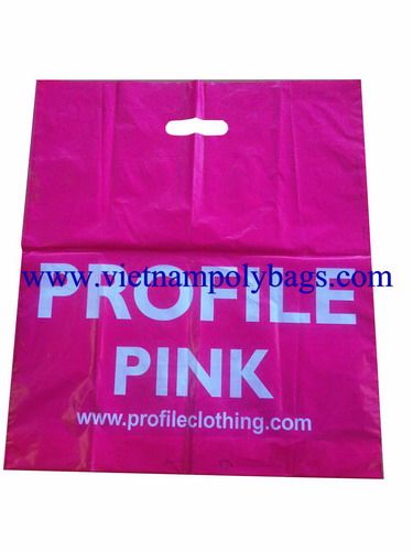 fashion Shopping plastic poly bag with cut out handle