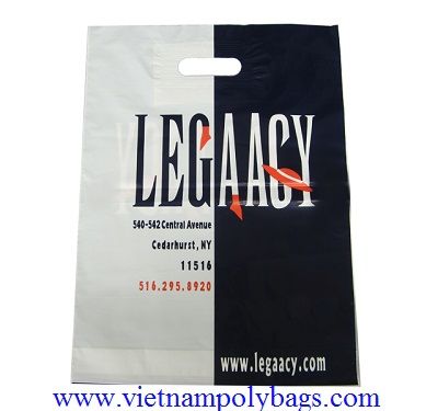 Low price platic poly patch handle bags