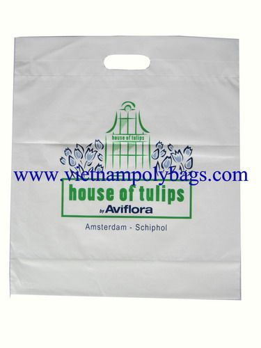 fashion Shopping plastic poly bag with cut out handle