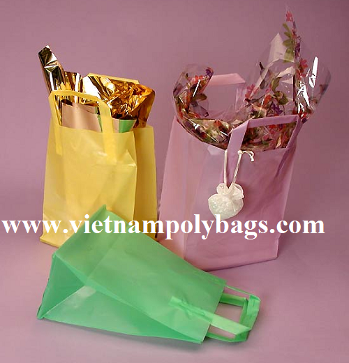 TF-46 Customized Tri-fold Loop handle HDPE Plastic bag