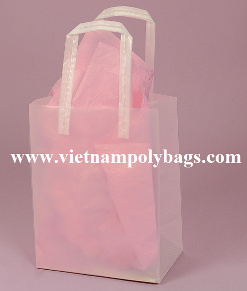 TF-45 Transparent Tri-fold Loop handle HDPE Plastic bag