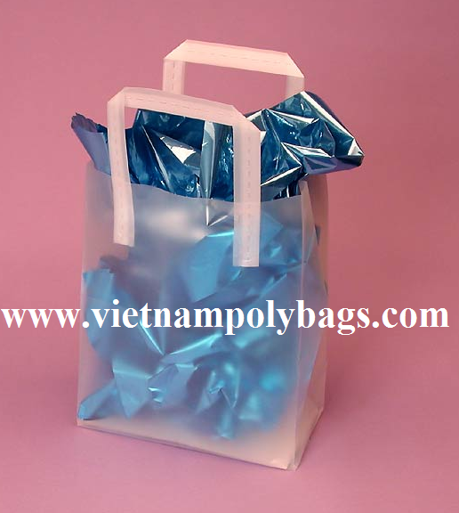 TF-45 Transparent Tri-fold Loop handle HDPE Plastic bag