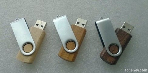 Swivel wooden usb flash drive