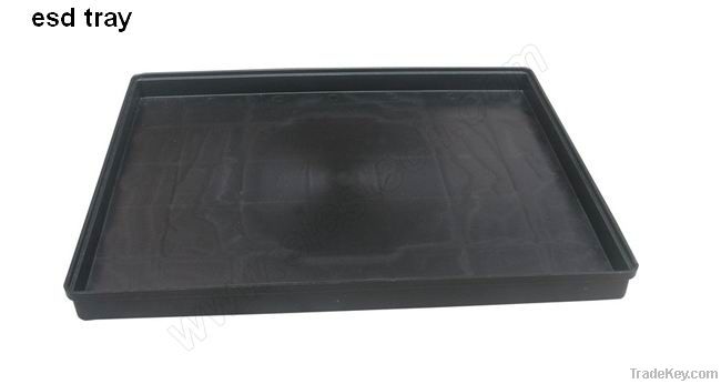 customized size available black conductive esd box with lid