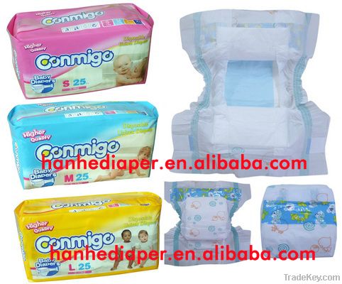 printed baby diaper with good absorb