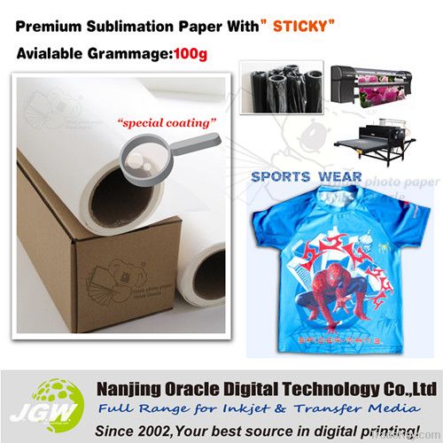 Sublimation transfer paper with sticky