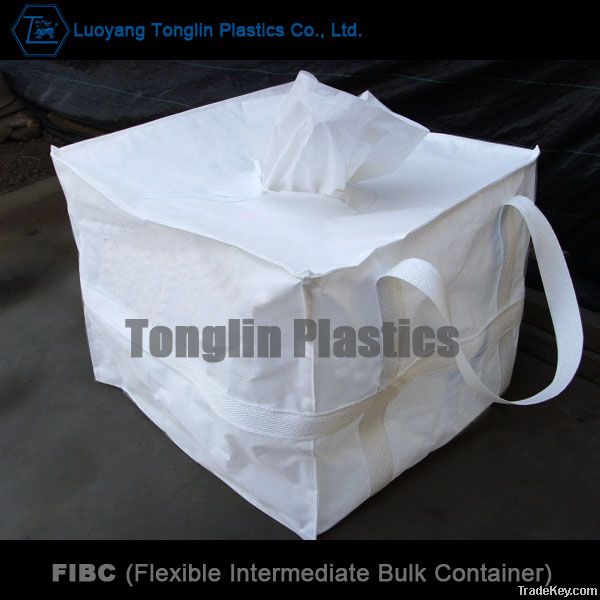 FIBC Bulk Bags, Intake Spout Top/ Plain Bottom