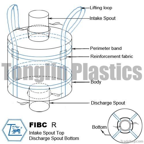 Woven PP FIBC, Bulk bag, Big bag - Spout Top, Spout Bottom