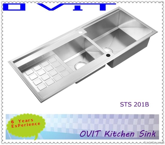 double with drain board kitchen sinks STS 201B-2