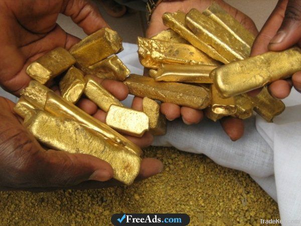 Commercio di oro 22 carati DI POLVERE E BARRE +