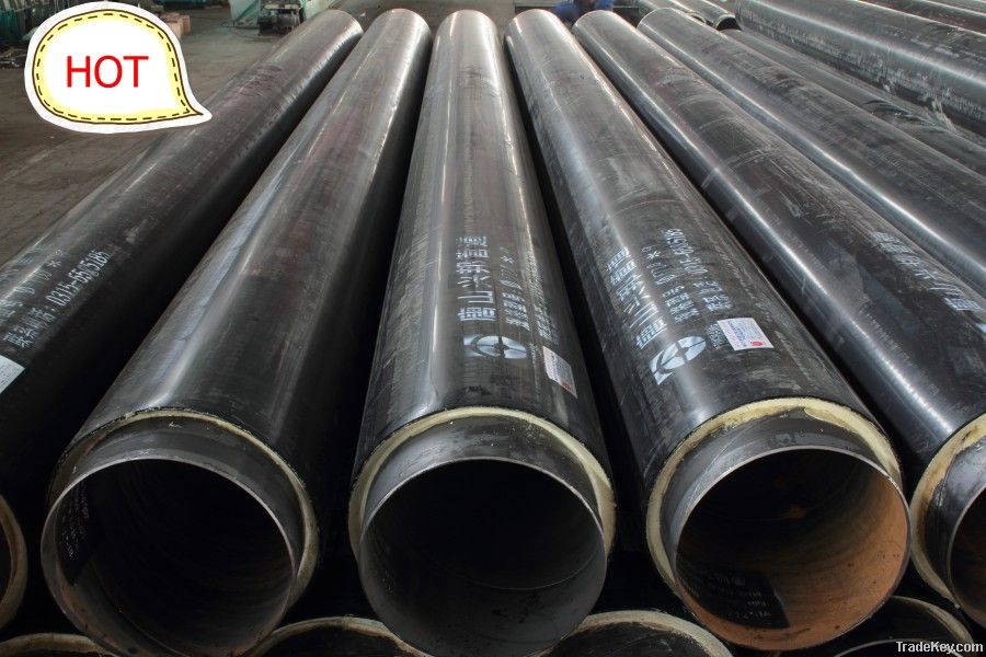 high quality HDPE coated polyurethane insulation pipe for oil and gas
