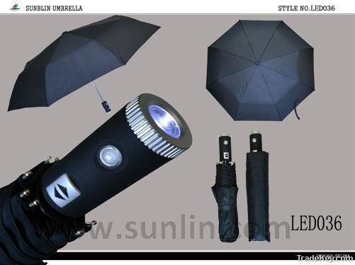 3Fold Retractable LED Umbrella