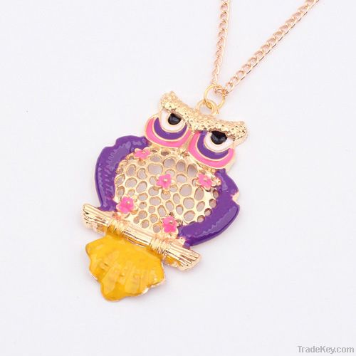 New Style Cute Fashion Jewelry Vintage Silver Owl Necklace