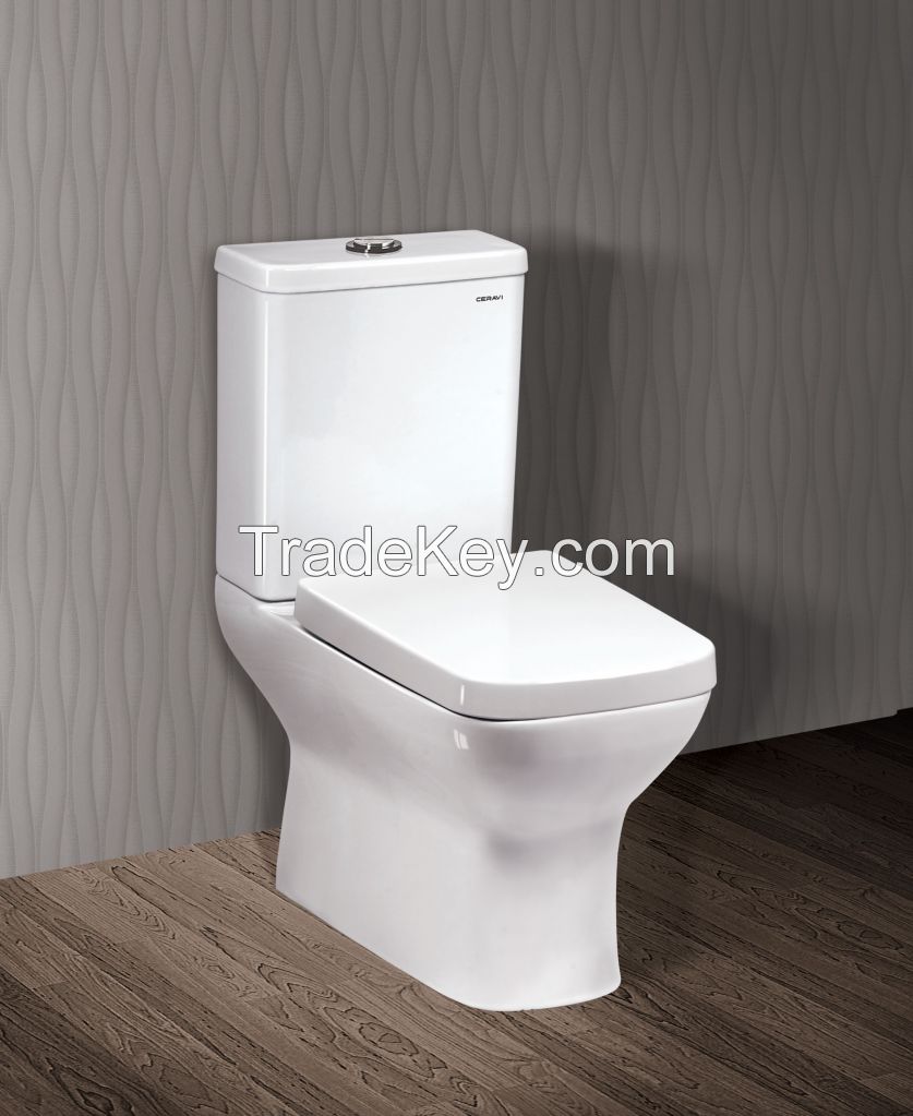 Ceramic Water Closet (2 pieces/Dual flush/Nano finished/S trap) 