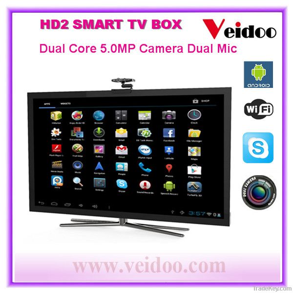 Android 4.2 dual core Skpe Set top box with HD 1080p Camera