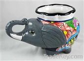 Talavera Elephant Planter