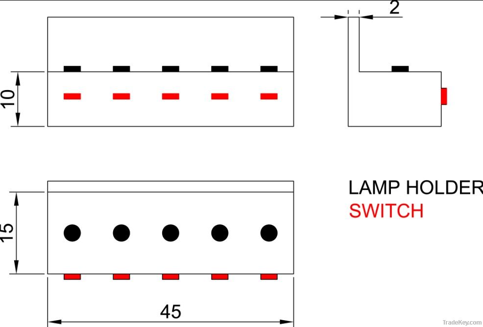 LED CFL lights Display Power Meter --4 lamps demo case