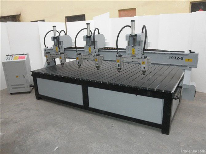 Custmozied Multi Wood CNC Router Machine with Three Heads and Six Spin