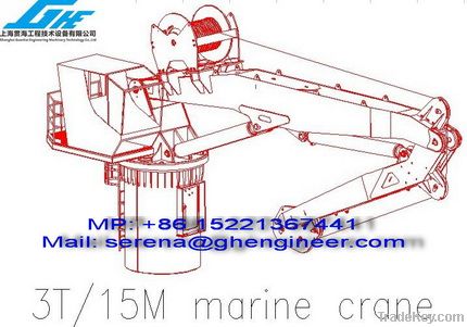 3T 15M Hydraulic Knuckle Boom Marine Crane