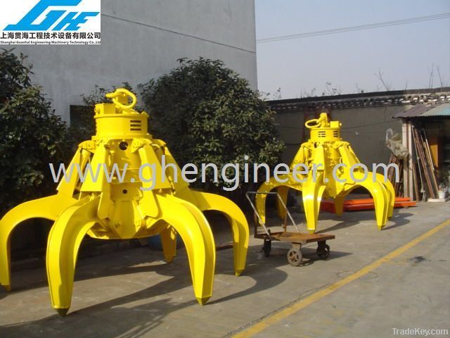 Single Rope Motor/Electro Hydraulic Orange Peel Grab for Waste Stee