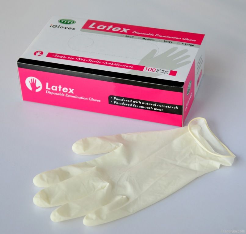 disposable latex exam glove
