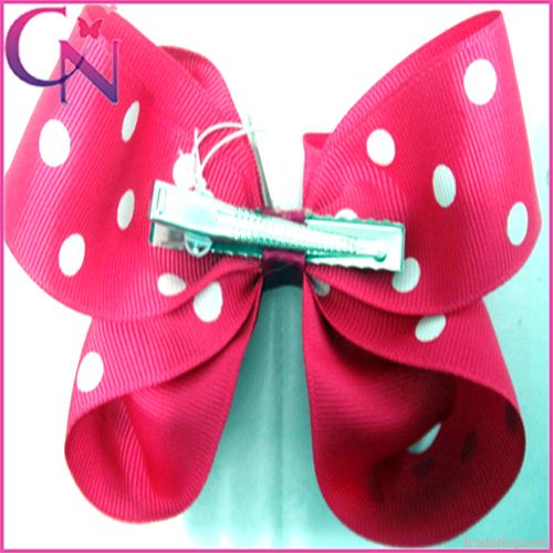 baby hair bows with polk dot hair flower(CNHBW-12111905)