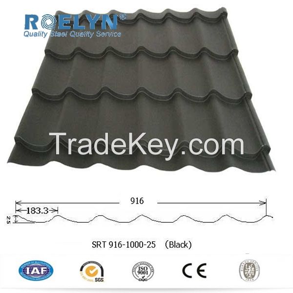 black corrugated metal roofing sheet