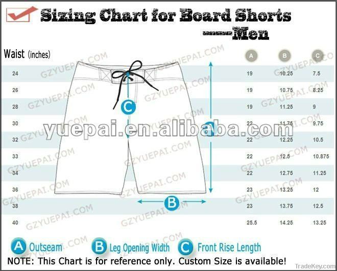 hot sell men's beach wear board shorts with sublimation printed