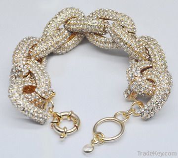 pave rhinestone chain link bracelet