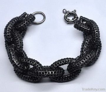 pave rhinestone chain link bracelet