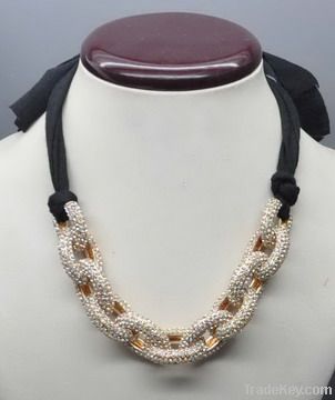 pave rhinestone chain link necklace
